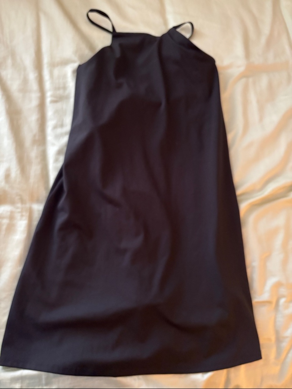 Madewell Black Slip Mini Dress with Spaghetti Straps